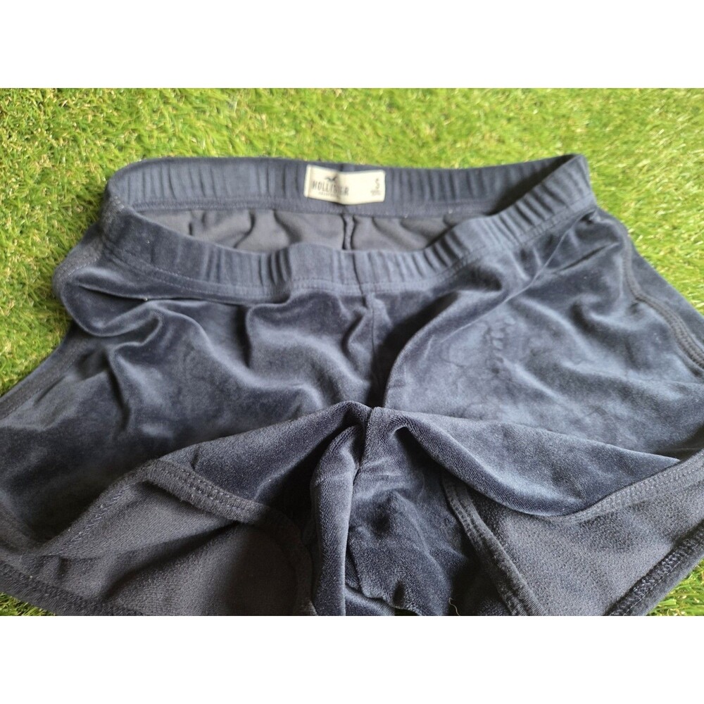 Hollister Women's Y2K Blue Velour Dolphin Hem Shorts